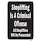 Signmission Shoplifting Is A Criminal Offense Shoplifters Will Aluminum, A-1218-24739 A-1218-24739 - alternate 1